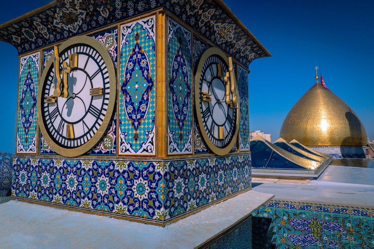 برج ساعت حرم حضرت عباس(ع)؛ ترکیبی از میراث و زیبایی مدرن + عکس